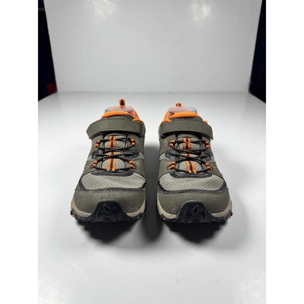 Merrell Trail Quest Kids Gray Orange Mesh Waterproof Ankle Strap Hiking Shoes